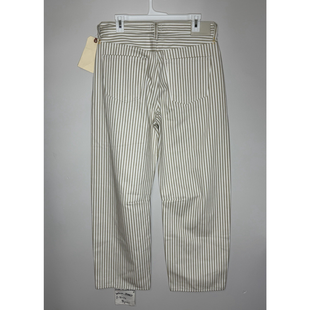 Citizens of Humanity Horseshoe Stripe Barrel Jeans Womens 27 Khaki Wide Leg READ - Picture 2 of 16